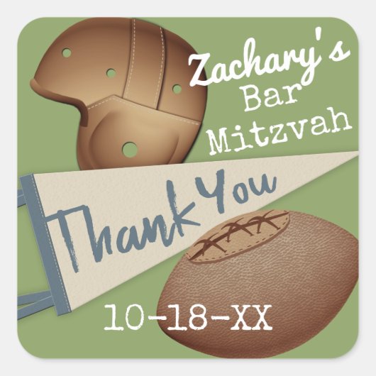  Football Dank u Vierkante Sticker (Voorkant)