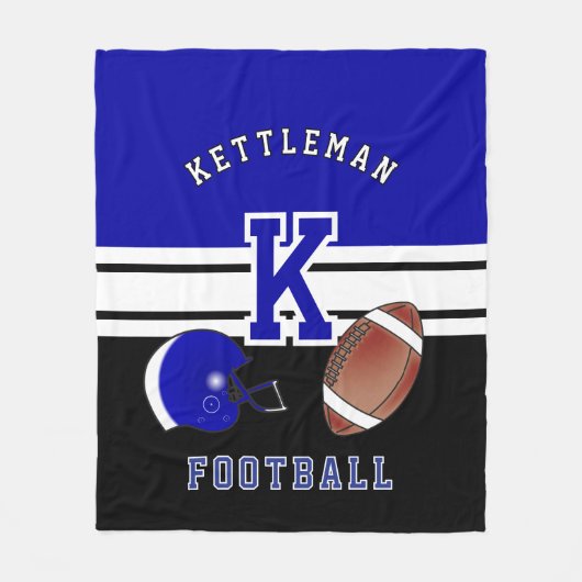 Football 🏈 Dark Blue Sport Letter Fleece Deken (Voorkant)
