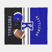 Football 🏈 Dark Blue Sport Letter Fleece Deken (Voorkant (Horizontaal))