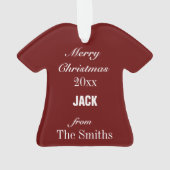 Football Dark Red & White Jersey Ornament (achterkant)