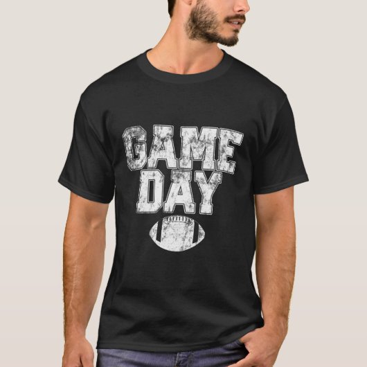 Football Day Game  Distress Graphic Mannen T-shirt (Voorkant)