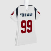 Football Deep Blue, Red & White Jersey Ornament (voorkant)