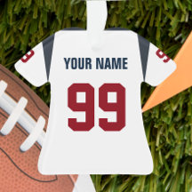 Football Deep Blue, Red & White Jersey Ornament