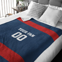 Football Deep Blue, Red & White - op maat gemaakt