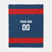 Football Deep Blue, Red & White - op maat gemaakt Fleece Deken (Voorkant)