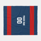 Football Deep Blue, Red & White - op maat gemaakt Fleece Deken (Voorkant (Horizontaal))