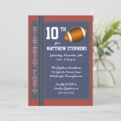 Football Denim Bricks Rustieke Sport Verjaardagsfe Kaart (Staand voorkant)