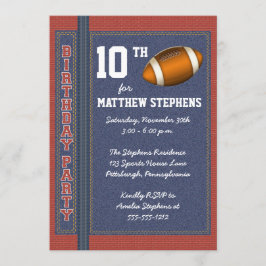 Football Denim Bricks Rustieke Sport Verjaardagsfe Kaart