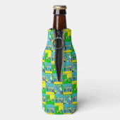 Football Design met spelers en fans Voetbal thema Flesjeskoeler (Fles Achterkant)