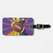Football Design met Sterren Levendige Sport Fan Ar Bagagelabel (Voorkant horizontaal)