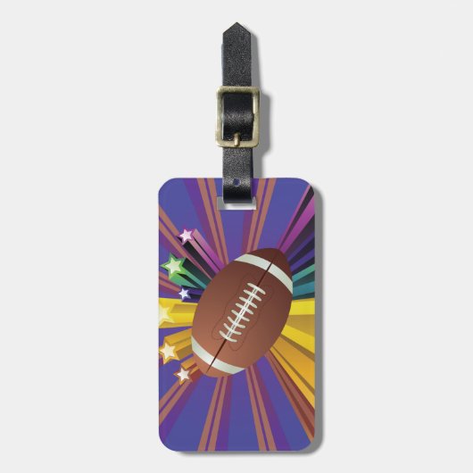 Football Design met Sterren Levendige Sport Fan Ar Bagagelabel (Voorkant verticaal)