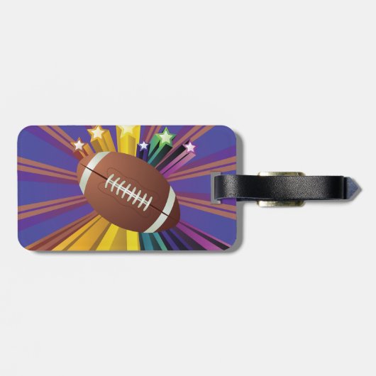 Football Design met Sterren Levendige Sport Fan Ar Bagagelabel (Achterkant horizontaal)