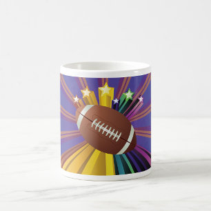 Football Design met Sterren Levendige Sport Fan Ar Koffiemok