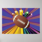 Football Design met Sterren Levendige Sport Fan Ar Poster (Voorkant)