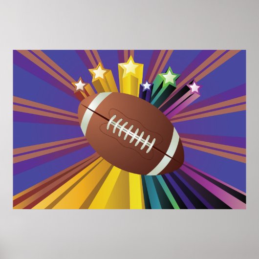 Football Design met Sterren Levendige Sport Fan Ar Poster (Voorkant)