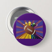 Football Design met Sterren Levendige Sport Fan Ar Ronde Button 7,6 Cm (Voorkant /achterkant)