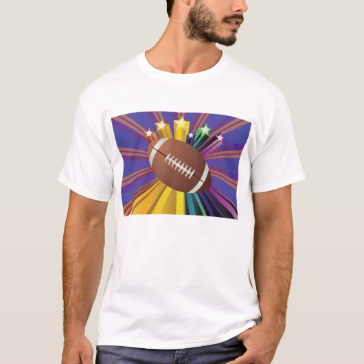 Football Design met Sterren Levendige Sport Fan Ar T-shirt (Voorkant)