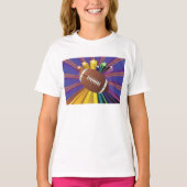 Football Design met Sterren Levendige Sport Fan Ar T-shirt (Voorkant)