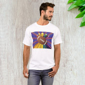 Football Design met Sterren Levendige Sport Fan Ar T-shirt