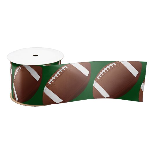 Football Design Ribbon Satijnen Lint (Spoel)