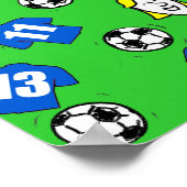 Football Design Wall Poster met blauwe Shirten (Hoek)