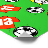 Football Design Wall Poster met rode Shirten (Hoek)