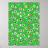 Football Design Wall Poster met witte Shirten (Voorkant)