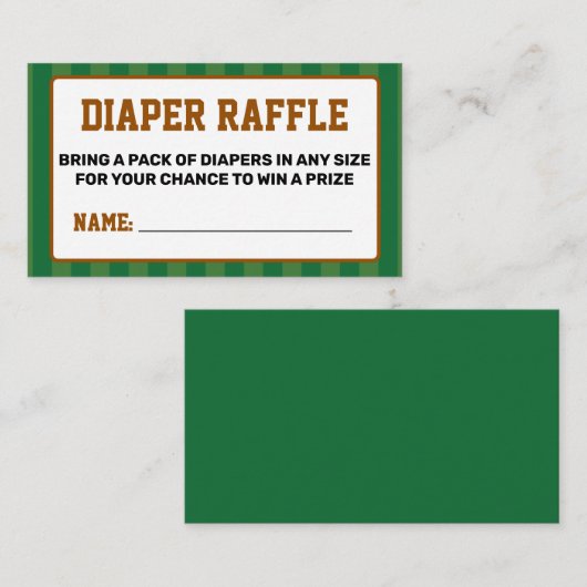 Football Diaper Raffle Informatiekaartje (Voorkant / Achterkant)
