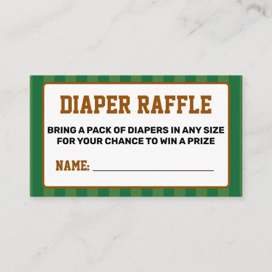 Football Diaper Raffle Informatiekaartje (Voorkant)