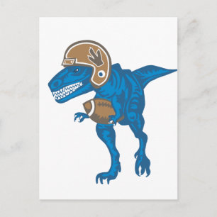 Football Dinosaur Blue Briefkaart