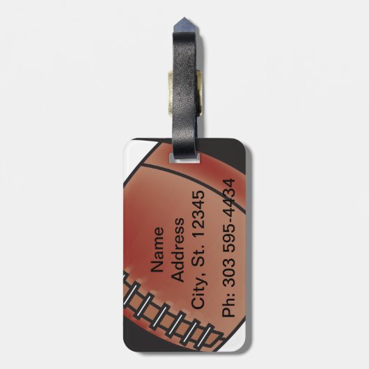 Football | DIY-tekst Bagagelabel (Achterkant verticaal)