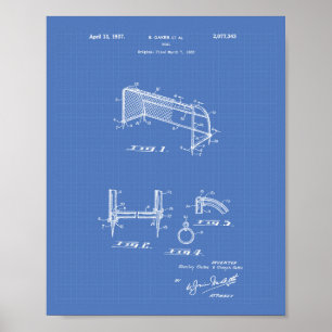 Football Doelstelling 1937 Patent Art Blauwdruk Poster