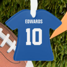 Football Donkerblauw & Wit Jersey Ornament