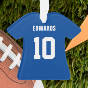 Football Donkerblauw & Wit Jersey Ornament