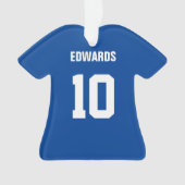 Football Donkerblauw & Wit Jersey Ornament (voorkant)