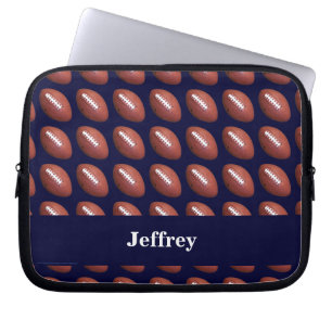 Football, donkerblauwe achtergrond, laptop sleeve