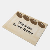 Football Doormat in bruin en tan Deurmat (Schuin)