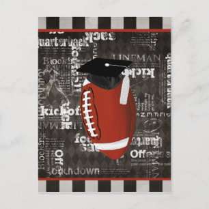 Football dragen Graduation Cap, Football Woorden Aankondigingskaart