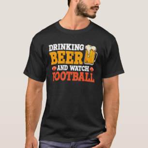 Football drink bier en horloge t-shirt