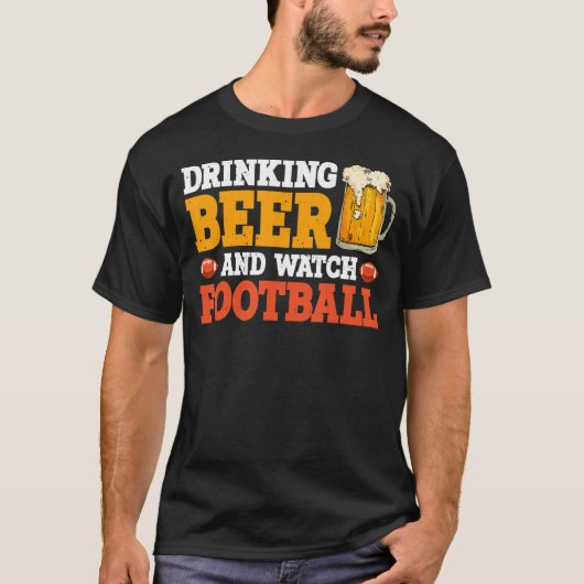 Football drink bier en horloge t-shirt (Voorkant)