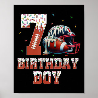 Football Drip 7e Verjaardag Party Boy Sport Fan 7  Poster
