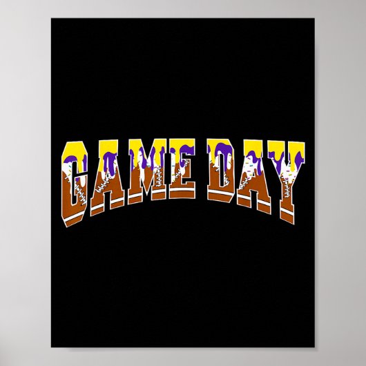 Football Drip Game Day Football Mom Go Cheer Purpl Poster (Voorkant)