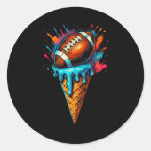 Football Drip Ice Cream Dripping Football Player G Ronde Sticker (Voorkant)