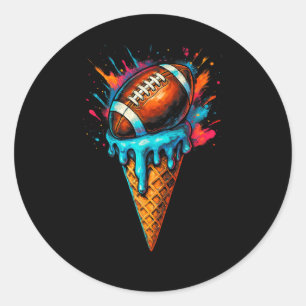 Football Drip Ice Cream Dripping Football Player G Ronde Sticker