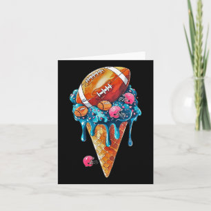 Football Drip Ice Cream Waterverf Cone Met Sprin Kaart