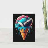 Football Drip Ice Cream Waterverf Cone Met Sprin Kaart (Voorkant)