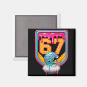 Football Drip Number 67 Football Player  Magneet (Voorkant / Achterkant)