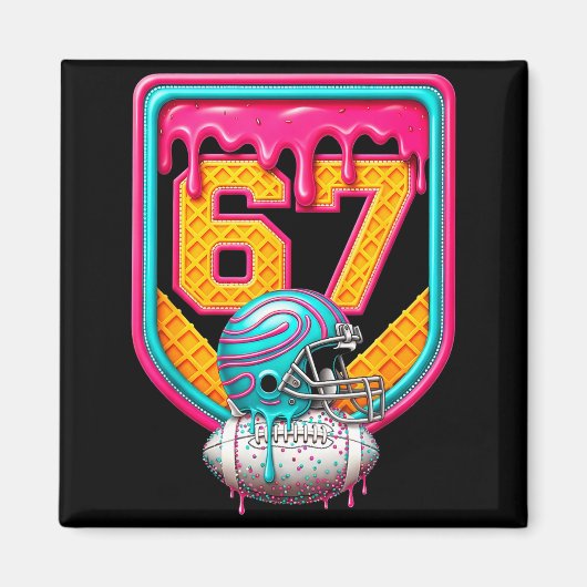 Football Drip Number 67 Football Player  Magneet (Voorkant)