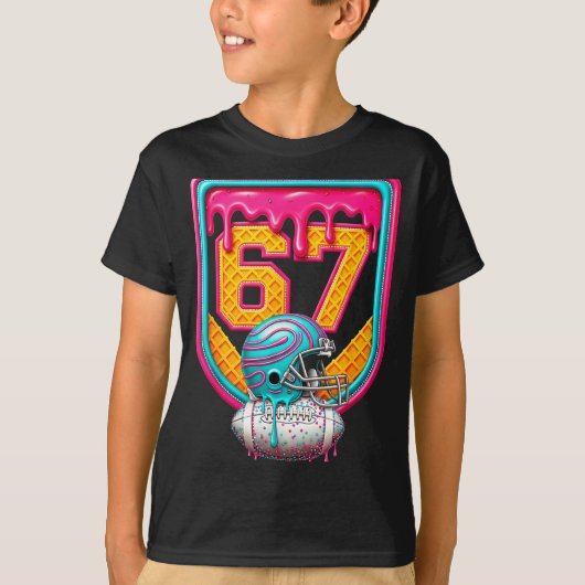 Football Drip Number 67 Football Player  T-shirt (Voorkant)