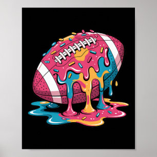 Football Drip voor Lineman WR QB RB Ice Cream Spri Poster